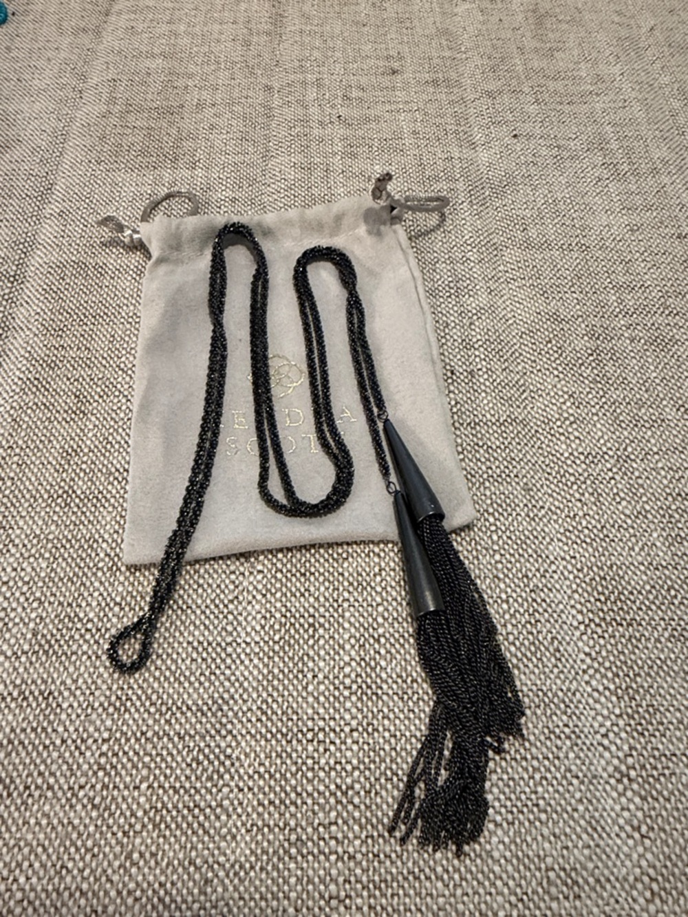 Kendra Scott Gunmetal Phara Tassel Necklace